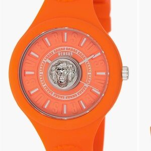 Versus Versace Orange Watch with Lion Emblem 39 mm With Zip Case